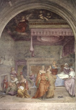 Andrea del Sarto Painting - Nacimiento de la Virgen manierismo renacentista Andrea del Sarto